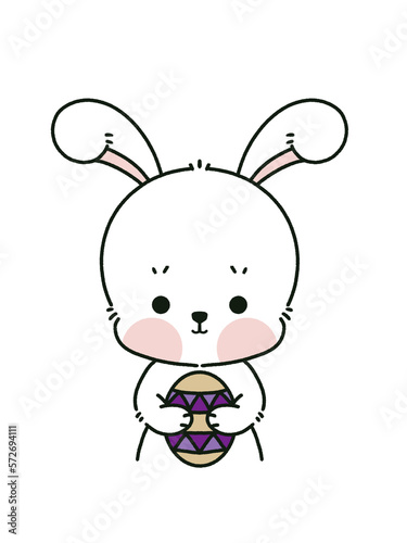 Cute doodle bunny Easter and egg