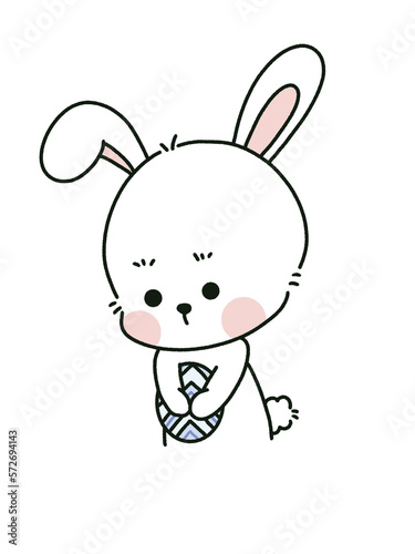 Cute doodle bunny Easter and egg