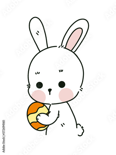 Cute doodle bunny Easter and egg