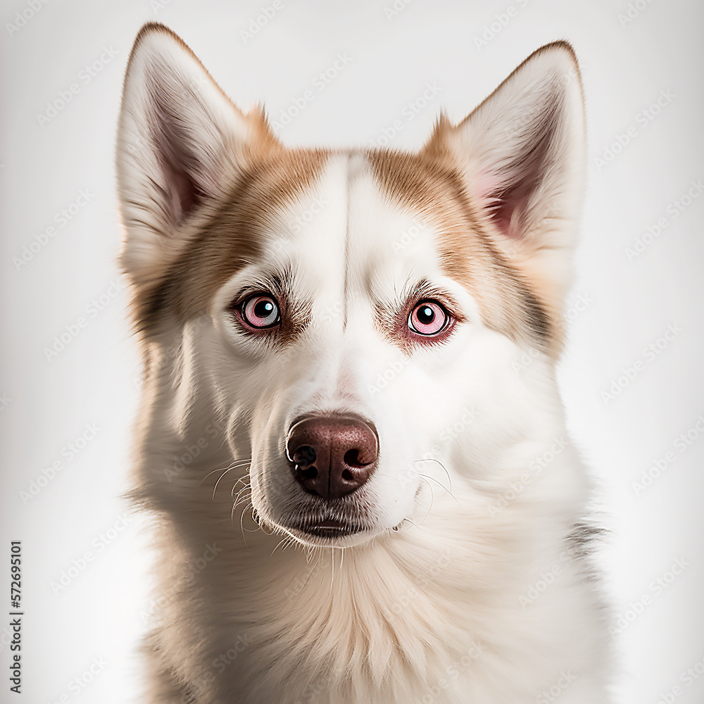 Siberian husky dog portrait. Generative AI