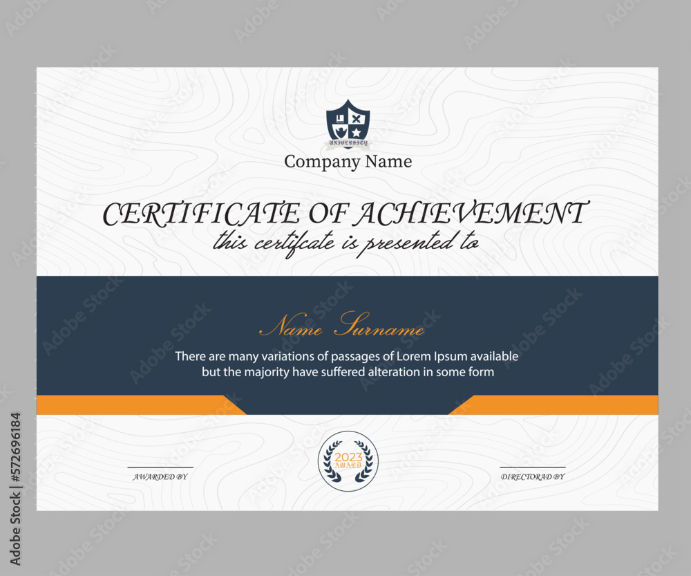 University Certificate of Achievement Template