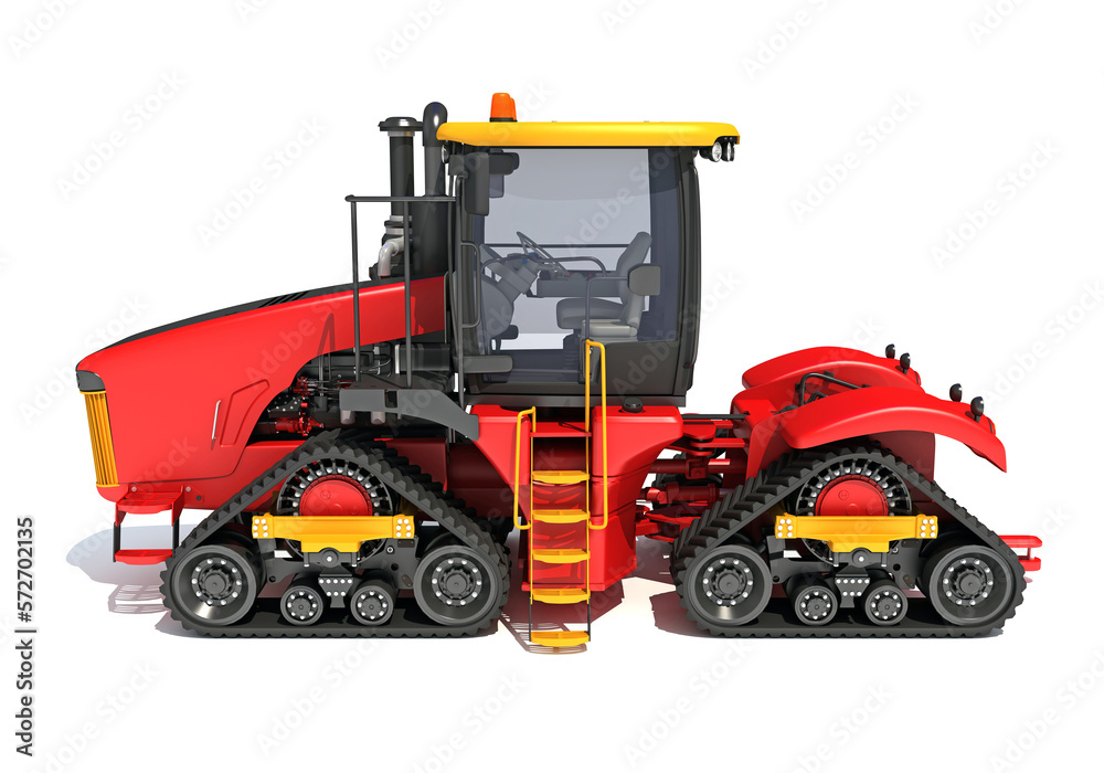 Fototapeta premium Farm Tractor 3D rendering on white background