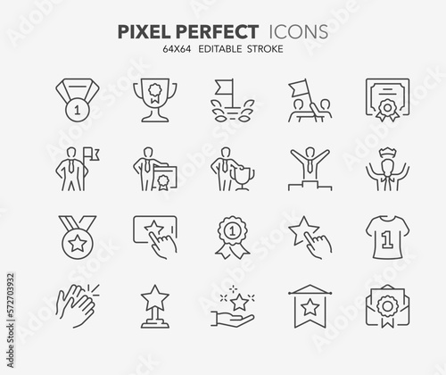 awards thin line icons