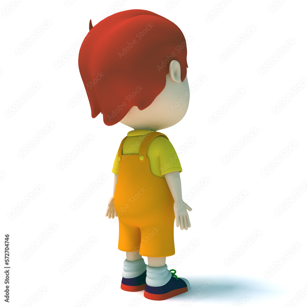 3D Cartoon style Kid 3D rendering on white background 3D Cartoon style Kid 3D rendering on white background
