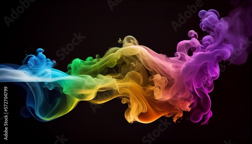 Rainbow smoke abstract background. Generative AI, Generative, AI