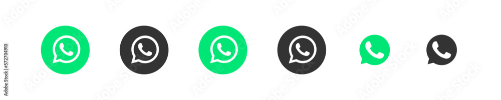 WhatsApp app logo. Whatsapp social media logotype icon. Messenger ...