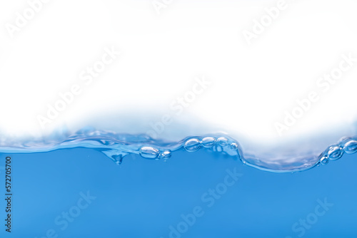 surface of water and bubbles on white background