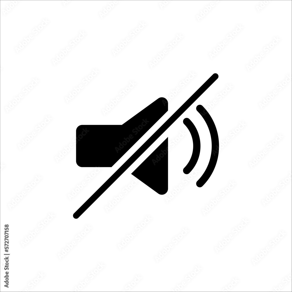 Sound Icon - Sound Off Icon Vector Design Flat Style Symbol, Mute Button Speaker Isolated on white background Sound Icon - Sound Off Icon Vector Design Flat Style Symbol, Mute Button Speaker Isolated on white background