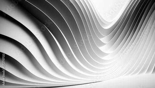 Abstract white curvy background. Post-produced generative AI digital illustration.