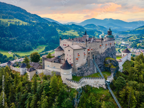 Majestic Scenery of Hohenwerfen Castle and Fortress Austria's Iconic Landmark and Natural Wonders photo