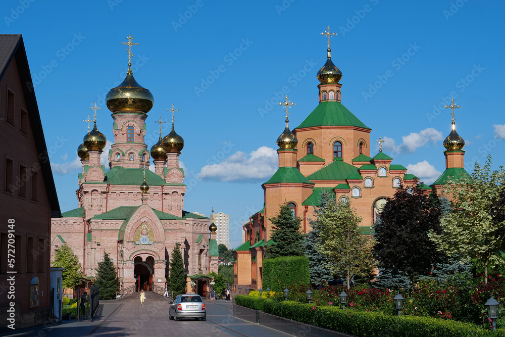 People in Holy Intercession Monastery, Goloseevsky Hermitage, Kyiv, Ukraine