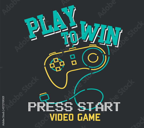 Vector joysticks gamepad illustrations with slogan texts, for t-shirt prints, posters and other uses.