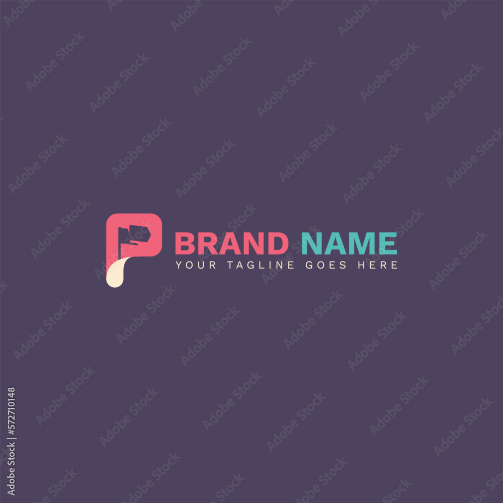 Obraz premium P Logo with Flag Negative Space 