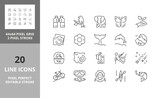 ecotourism 64px and 256px editable vector set