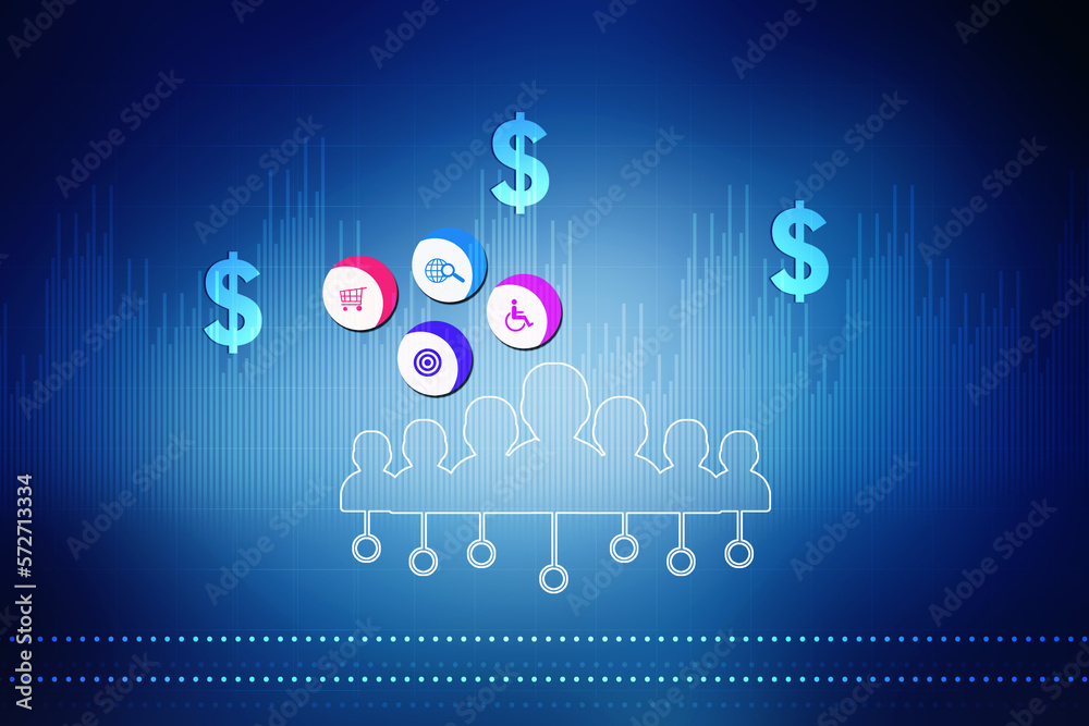 2d illustration Business Network concept 2d illustration Business Network concept