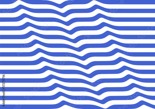 Abstract Background with Waves and Stripes. Blue and White Minimalist Poster Design. Vector Distorted Lines Illustration