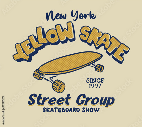 vector yellow skate board illustration for t shirt print