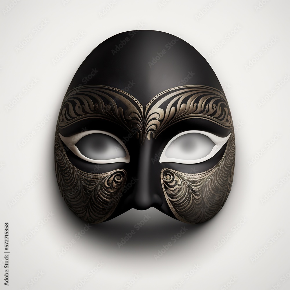 Generative ai carnival black mask  - obrazy, fototapety, plakaty 