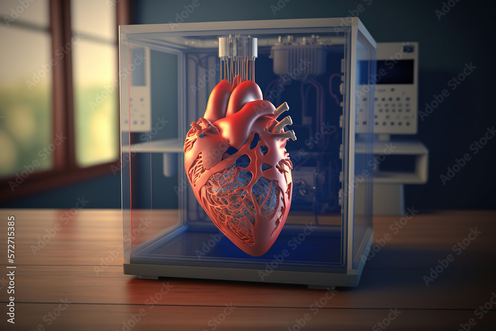 heart model on a 3d printer high resolution biology anatomy, Generative ...