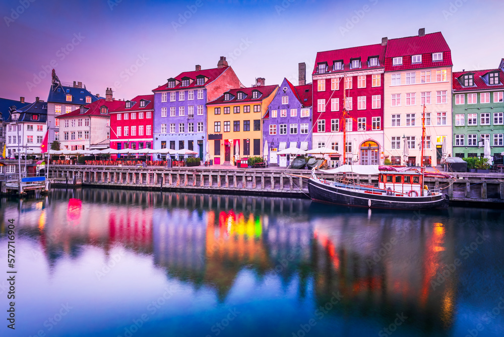 Copenhagen, Denmark. Nyhavn, Kobenhavn's iconic canal