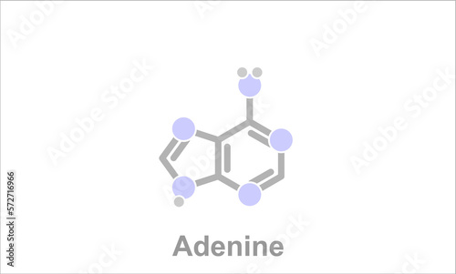 Simplified formula icon of adenine.