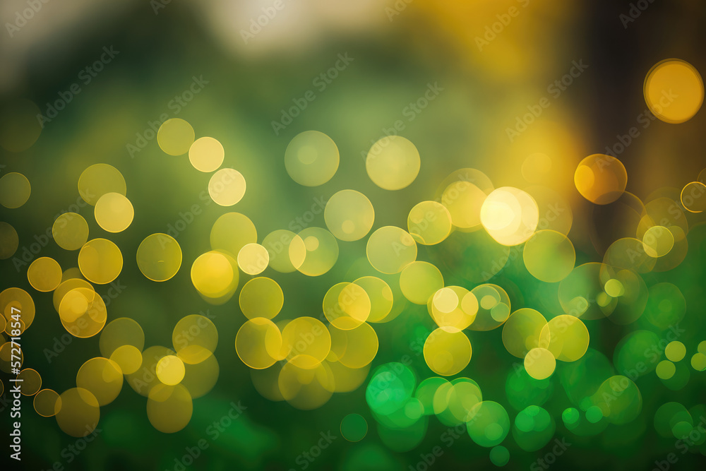 green bokeh background, abstract Generative AI
