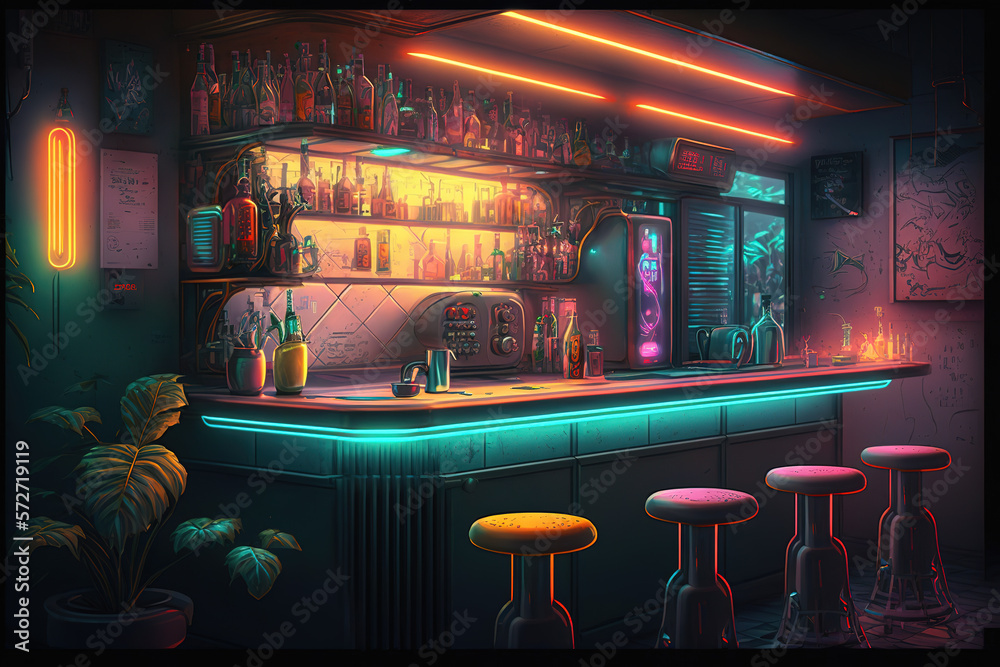 night neon bar