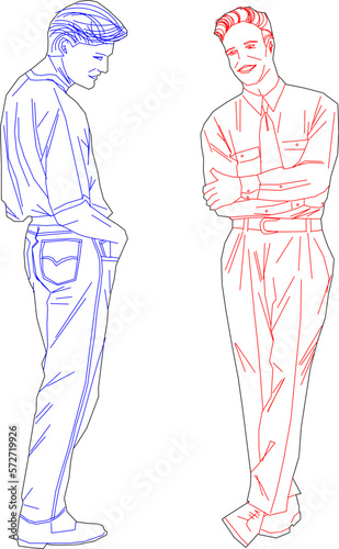 Sketch vector illustration of a model in a photoshoot pose