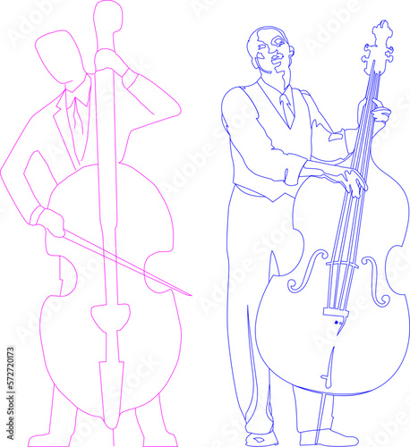 Vector sketch illustration of orchestral classical music performers