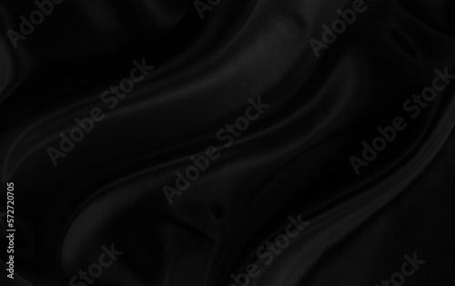 Black gray satin dark fabric texture luxurious shiny that is abstract silk cloth background with patterns soft waves blur beautiful.