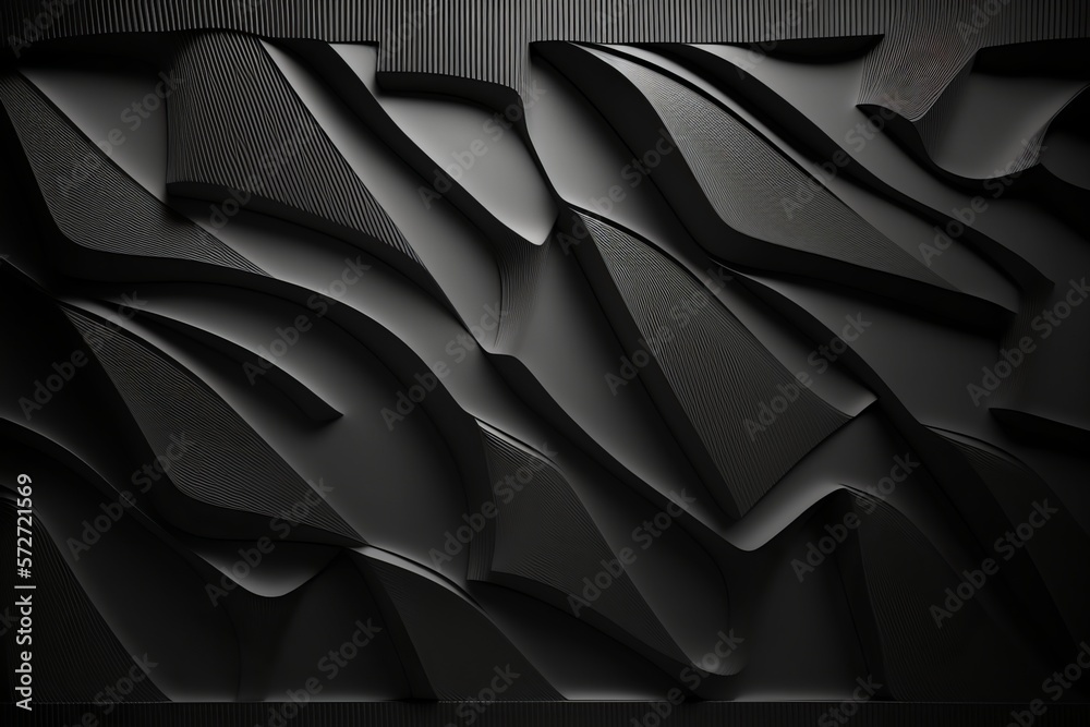 Obraz premium A Visual Feast: A Beautiful Abstract Decorative Texture on a Stunning Black Wall Background - Generative AI