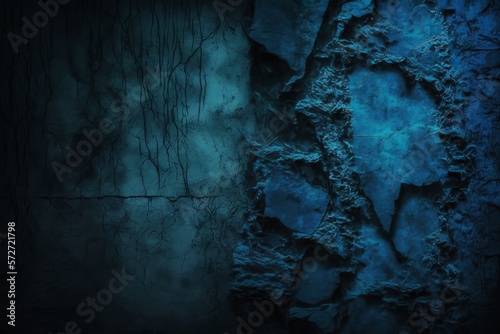 A Night-Time Nostalgia: A Beautiful Abstract Grunge Decorative Dark Blue Wall Background - Generative AI