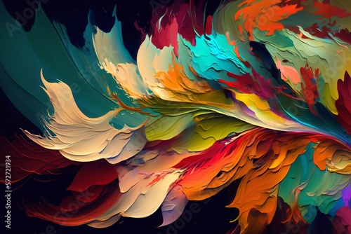 Brilliant Colors in Motion: Colorful Strokes Background - Generative AI