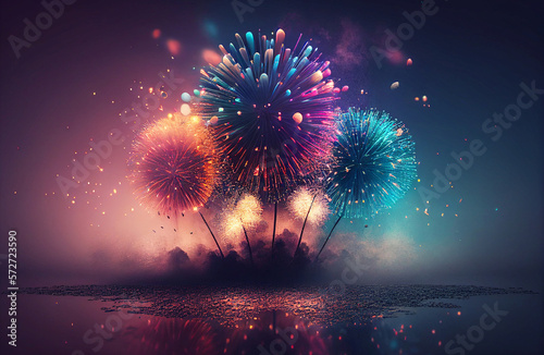 fireworks in the night sky,...