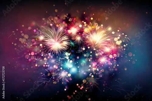 fireworks in the night sky,...