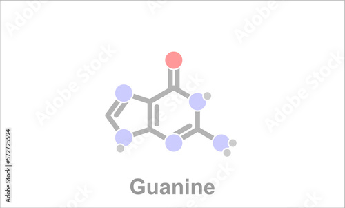 Simplified formula icon of guanine.
