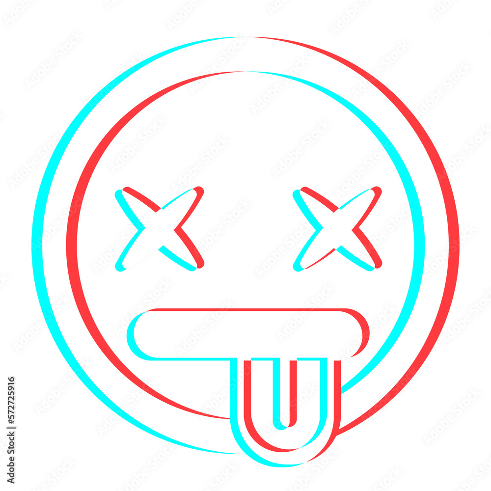 Cartoon smile emoticon symbol, icon in 3d effect with blue and red color Cartoon smile emoticon symbol, icon in 3d effect with blue and red color