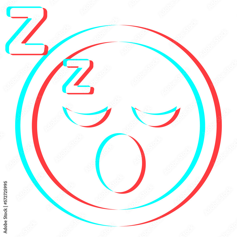 Cartoon smile emoticon symbol, icon in 3d effect with blue and red color