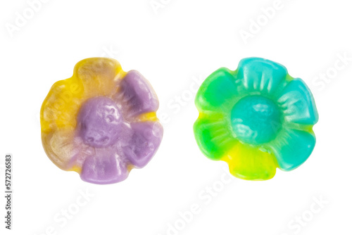 two marmalade flowers isolated on a white background