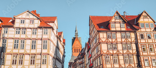 Old town and Marktkirche church in Hannover, Germany.