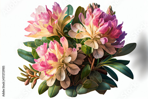 Rhododendron Flowers  Illustration  Generative AI