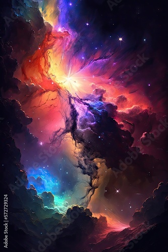 colored galaxy illustration design art