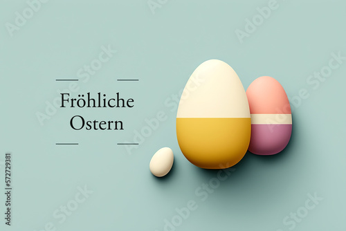 Fröhliche Ostern Banner, modernes minimalistisches Design, pastell photo