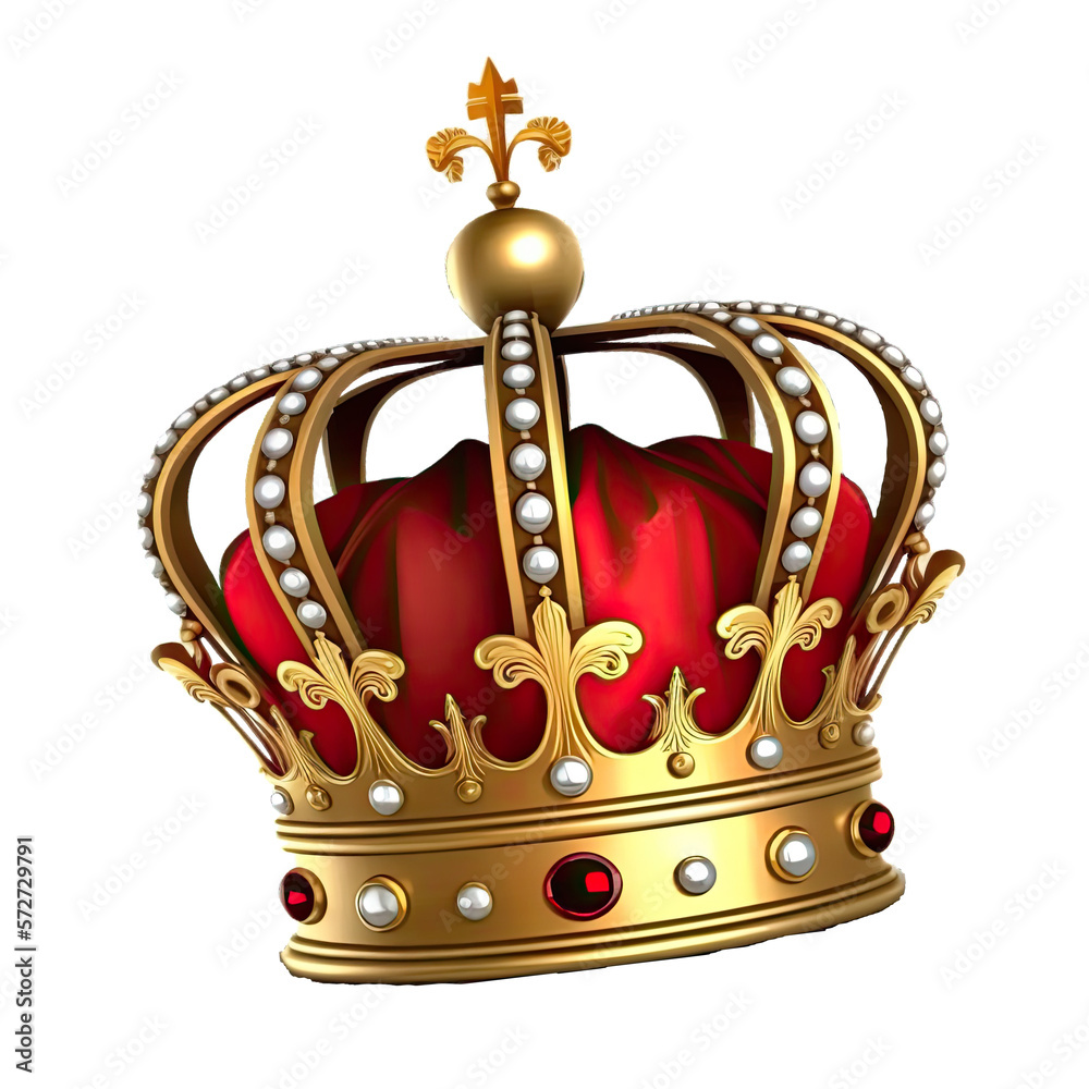 Ruddy Bliv ophidset Konserveringsmiddel Red king crown. Classic king's crown isolated on a transparent background.  Gold crown with jewels. Stock Illustration | Adobe Stock