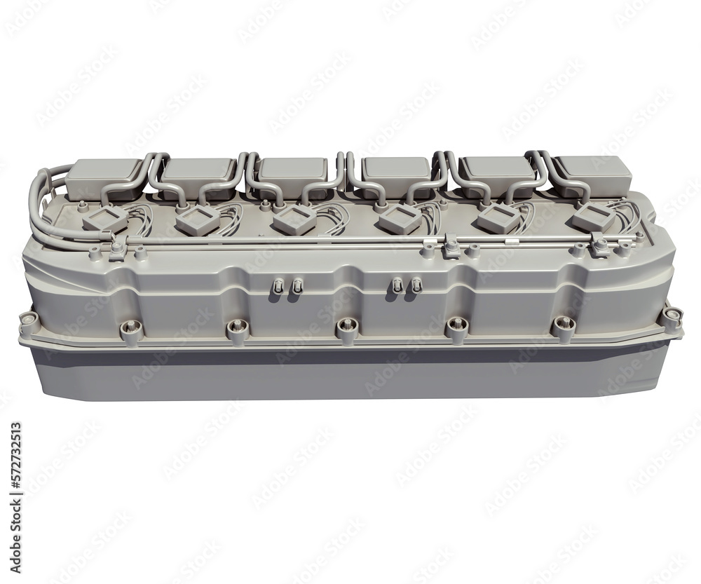 Fototapeta premium Car Engine Part 3D rendering on white background