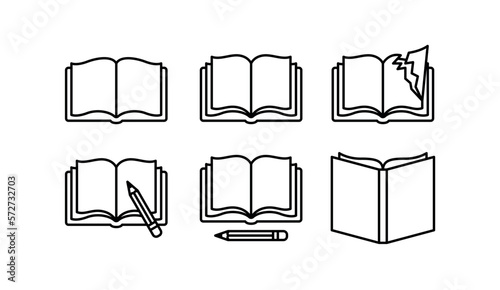 Books icons set. School icons. Vector. (ID: 572732703)