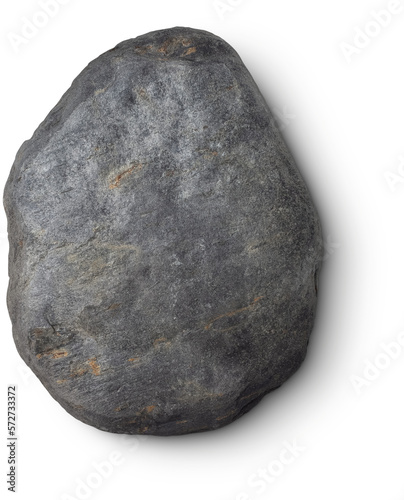 grey stone with shadow isolated on transparent background photo