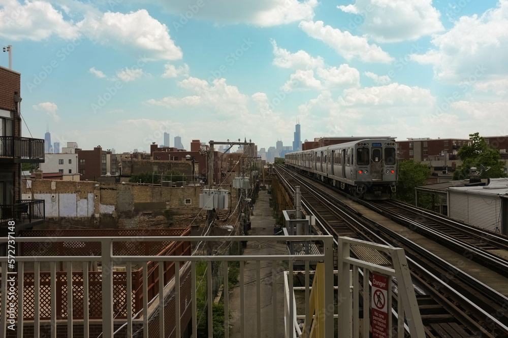 Fototapeta premium Train Heading to City