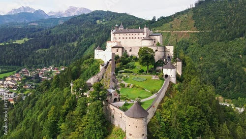 Majestic Scenery of Hohenwerfen Castle and Fortress Austria's Iconic Landmark and Natural Wonders