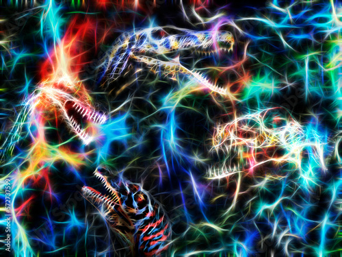 Illustration of energy vampire monsters of the astral plane © plus69